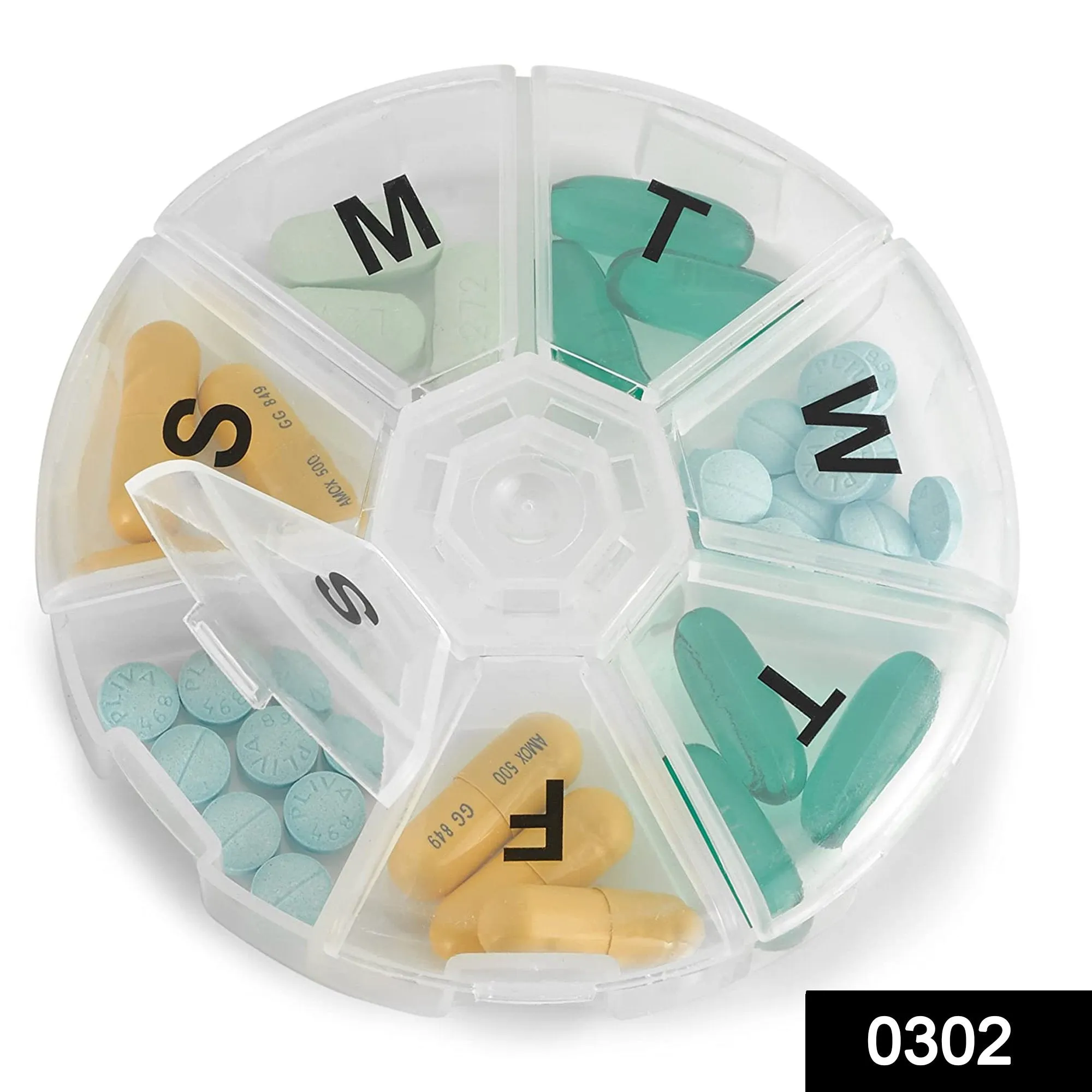 0302 7 Day Weekly Mini Pill Medicine Box Holder Storage Container Case Pill Box Splitters Travel Pill Box