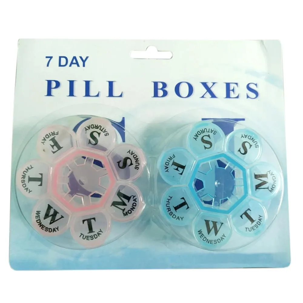 0302 7 Day Weekly Mini Pill Medicine Box Holder Storage Container Case Pill Box Splitters Travel Pill Box