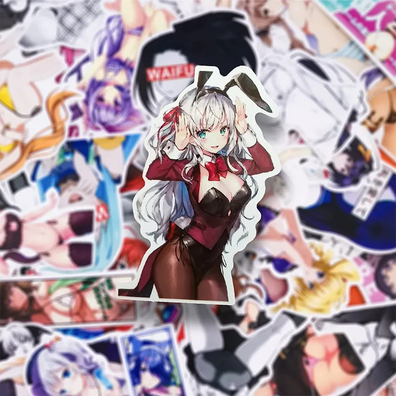 100pcs anime girls Decal Stickers | Hot Waifu stickers Decal Stickers | For  suitcase laptop Car Truck Waterproof Car stickers