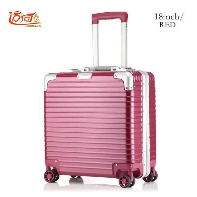 18 Inch Valise Cabine Custom Luggage Business Trolley Min Abs Aluminium Luggage Scooter Suitcase