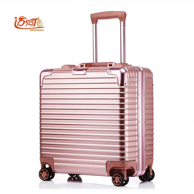 18 Inch Valise Cabine Custom Luggage Business Trolley Min Abs Aluminium Luggage Scooter Suitcase