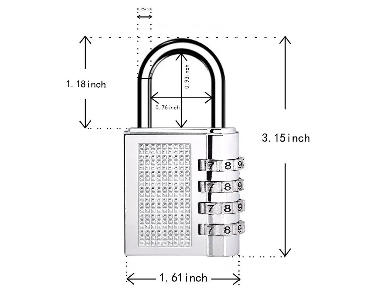 2 Pieces Resettable Combination Locks 4 Digit Gym Padlocks - Silver