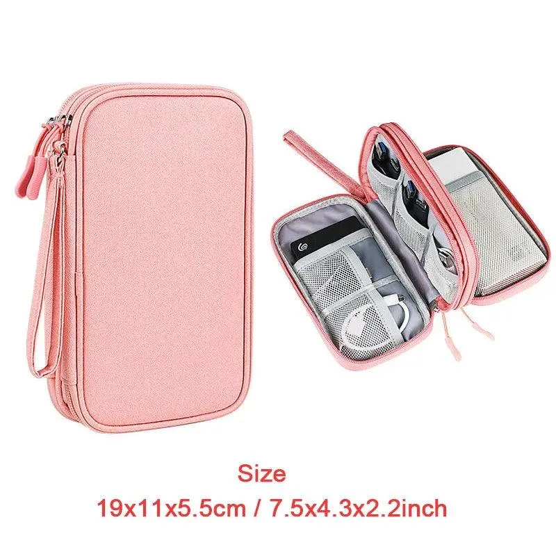 20000mAh Portable Power Bank Organizer Pouch for Charger, USB Cables, and Earphones