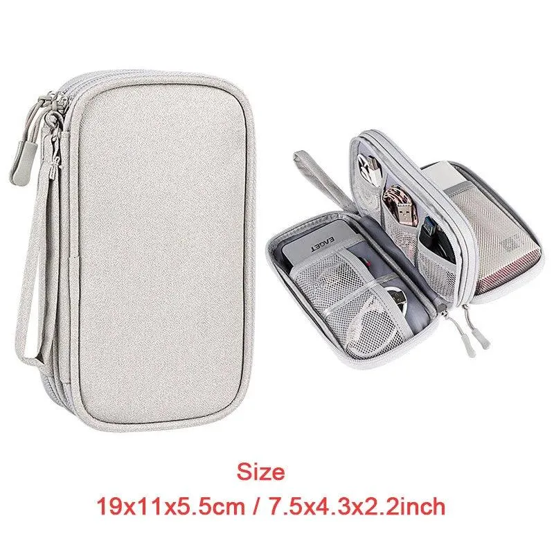 20000mAh Portable Power Bank Organizer Pouch for Charger, USB Cables, and Earphones