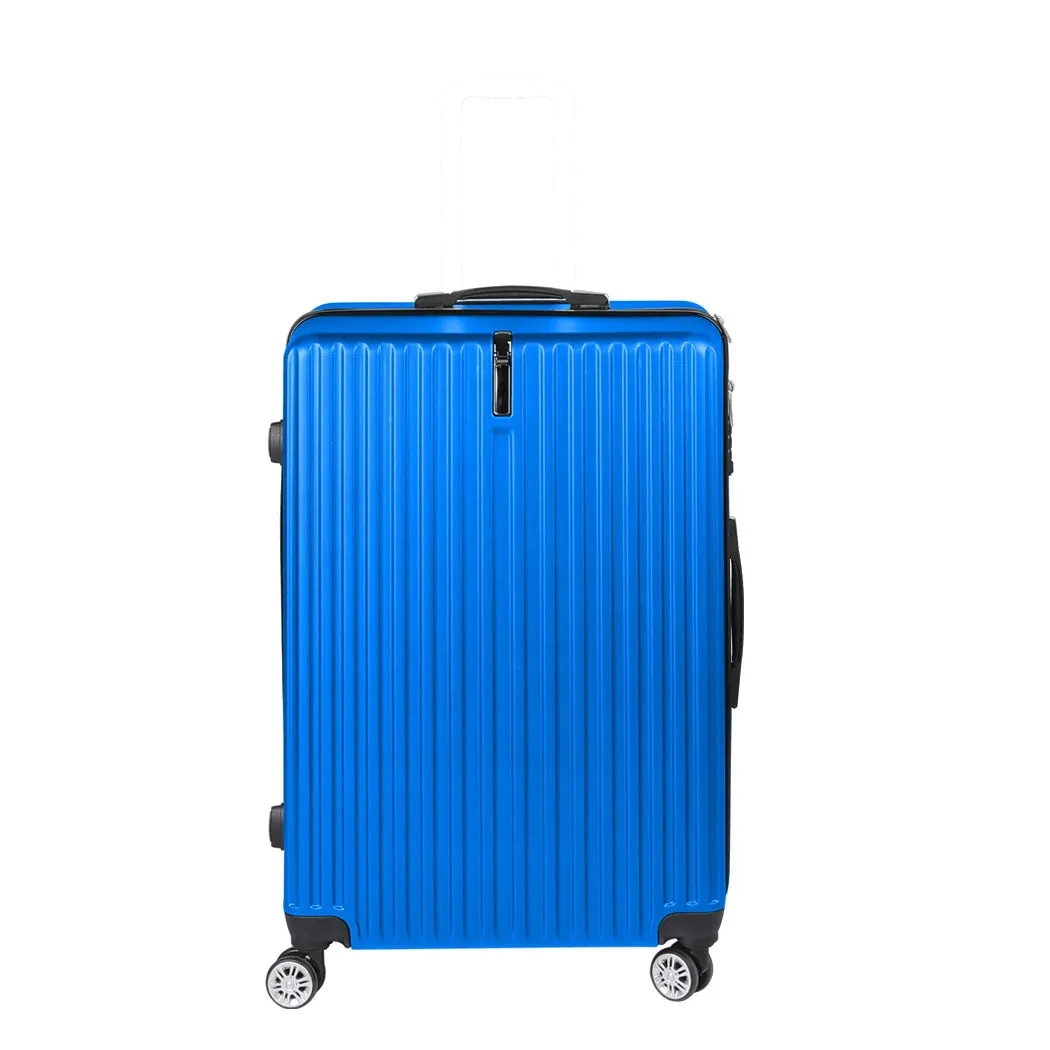 24" Luggage Suitcase Code Lock Hard Shell Travel Carry Bag Trolley - Blue