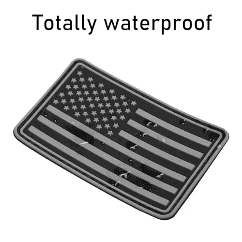 4 Pieces US American Flag Patch PVC Rubber Hook & Loop Fastener Patches Tactical Morale Patch (Black   Grey)