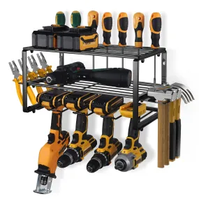 4-Tier Garage Tool Storage Organizer Rack 40cm Power Tool Shelf