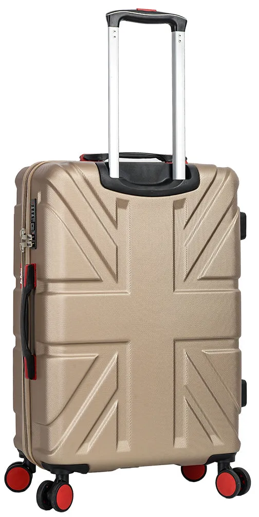 4 Wheel Spinner TSA Hard Travel Luggage Union Jack Taupe