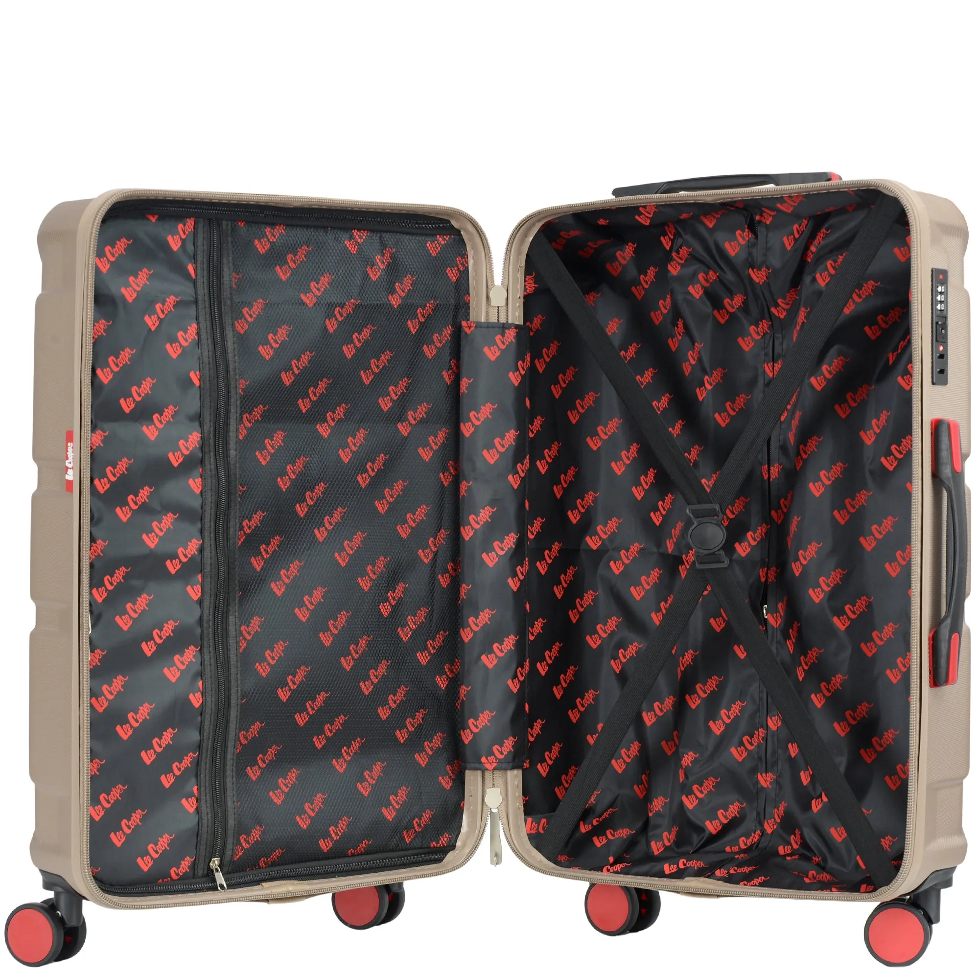 4 Wheel Spinner TSA Hard Travel Luggage Union Jack Taupe