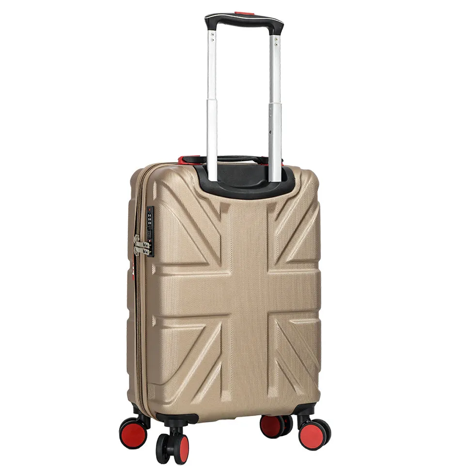 4 Wheel Spinner TSA Hard Travel Luggage Union Jack Taupe