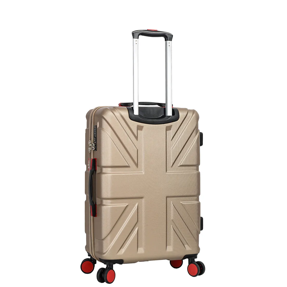 4 Wheel Spinner TSA Hard Travel Luggage Union Jack Taupe