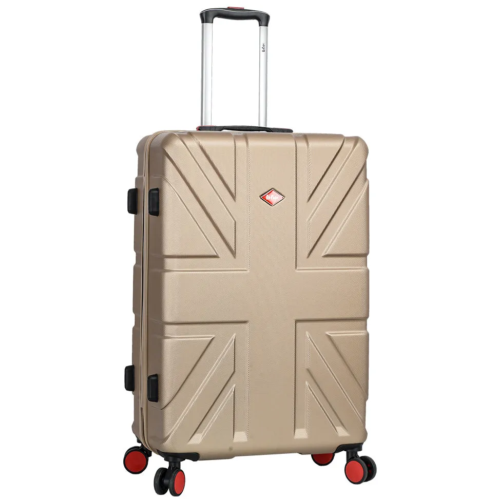 4 Wheel Spinner TSA Hard Travel Luggage Union Jack Taupe