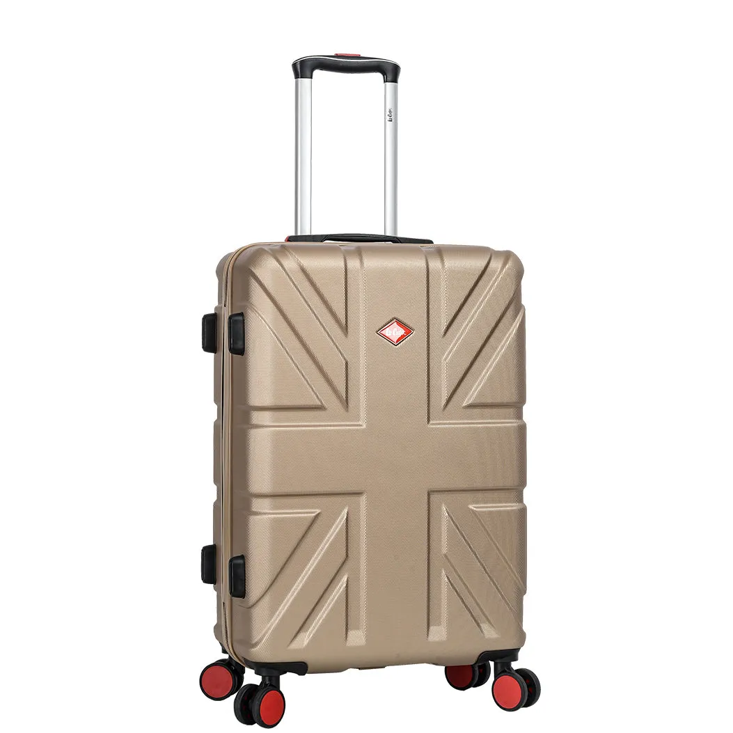 4 Wheel Spinner TSA Hard Travel Luggage Union Jack Taupe