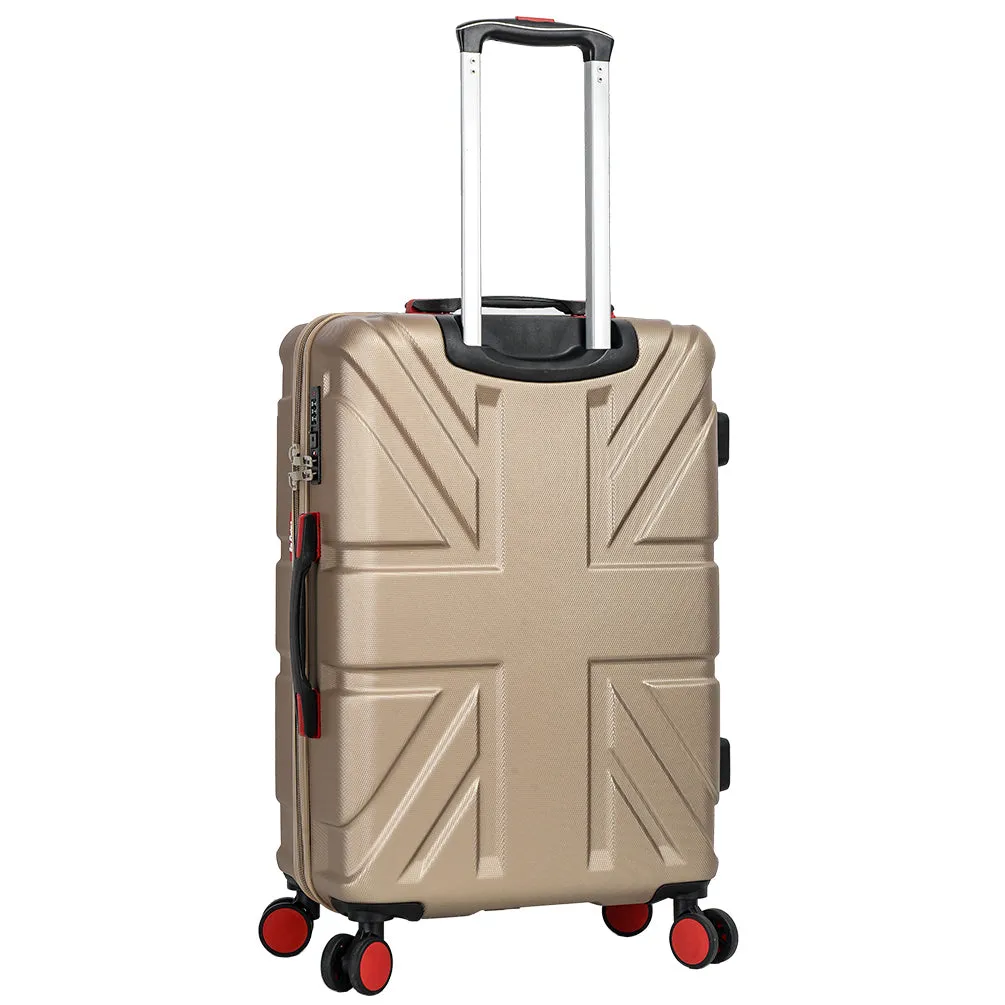 4 Wheel Spinner TSA Hard Travel Luggage Union Jack Taupe