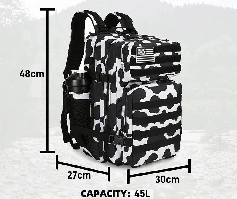 45L 3P Military Molle "Cow Camouflage" Tactical Backpack