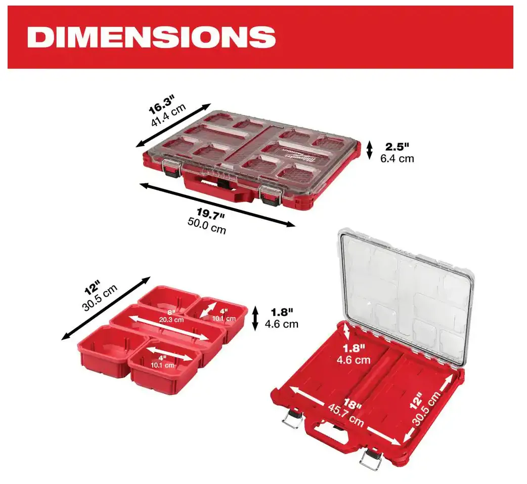 48-22-8431 Milwaukee PACKOUT 11 Compartment Low Profile Organizer