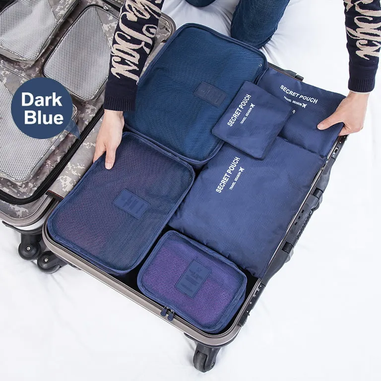 6PCS Packing Cubes for Travel Luggage Organiser Bag-Blue