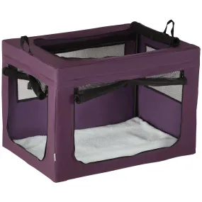 90cm Pet Carrier Portable Cat Carrier Foldable Dog Bag, Pet Travel Bag with Cushion for Medium and Large Dogs, Purple