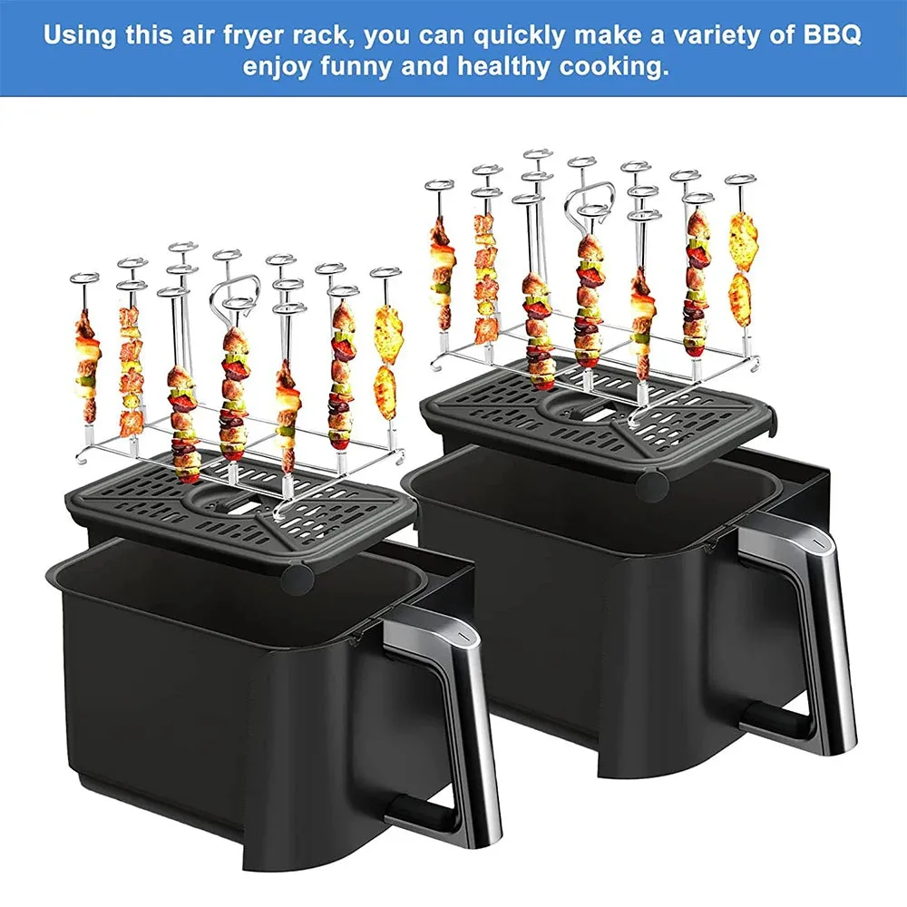 Air Fryer Grill Stainless Steel Rectangle Roasting Rack BBQ Skewer