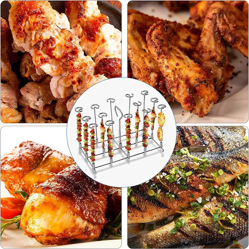 Air Fryer Grill Stainless Steel Rectangle Roasting Rack BBQ Skewer