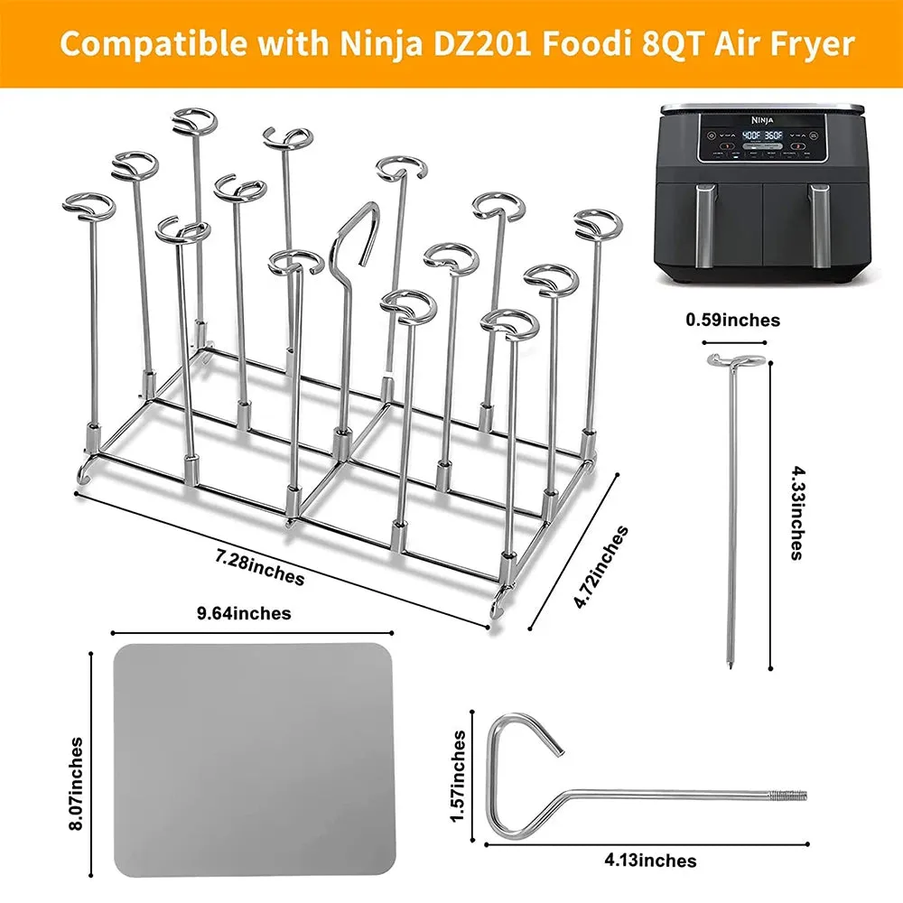 Air Fryer Grill Stainless Steel Rectangle Roasting Rack BBQ Skewer