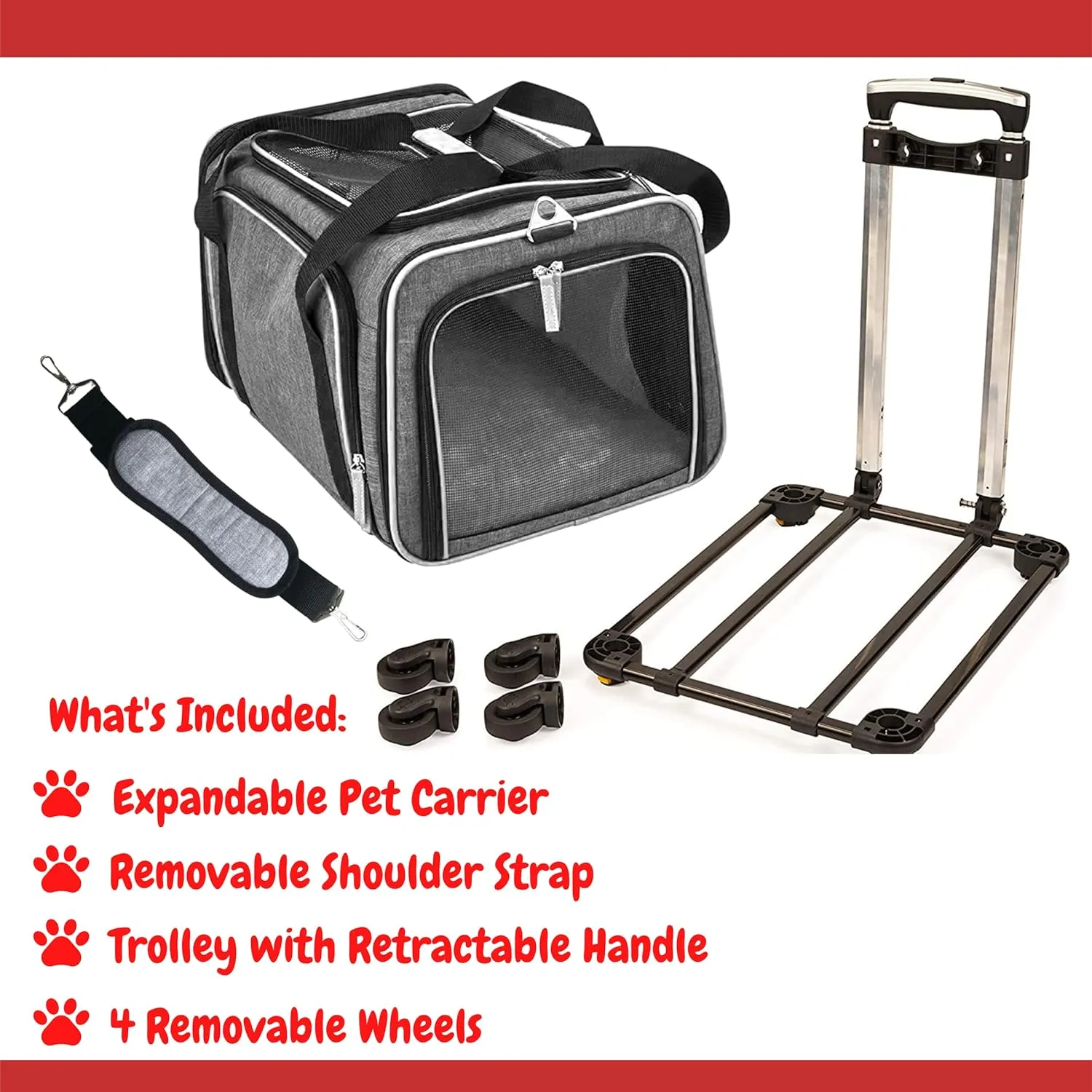 Airline Approved Expandable Premium Pet Carrier on Wheels