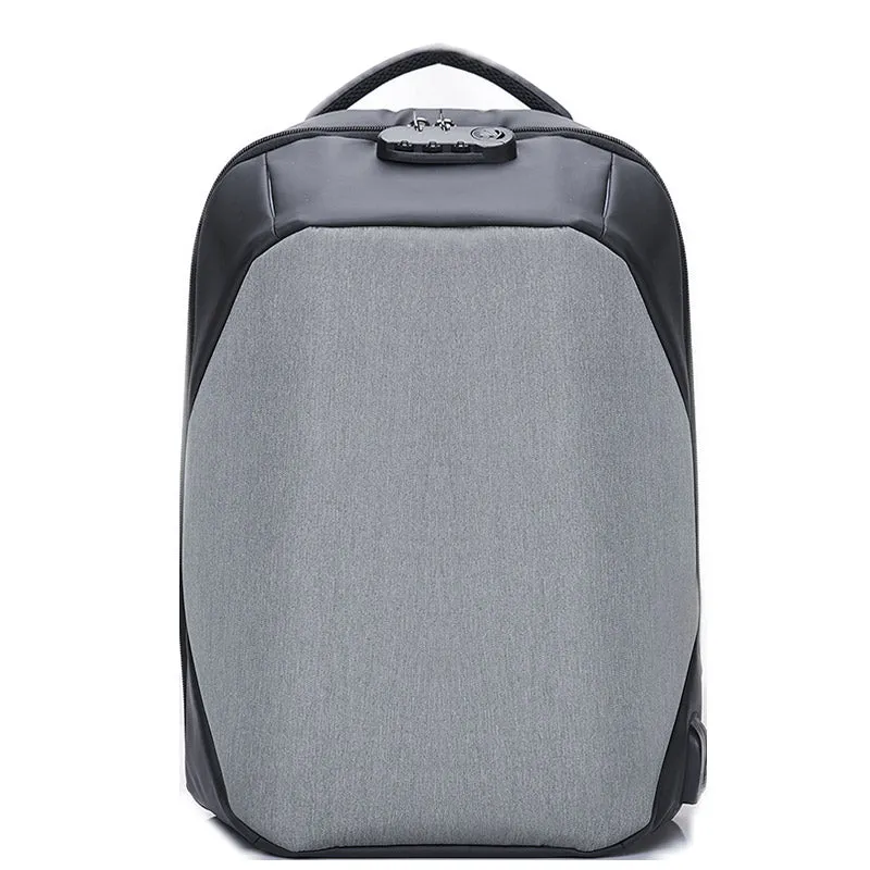 Anti-theft 15.6 inch Laptop Backpack With External USB Charge - Black,Gray