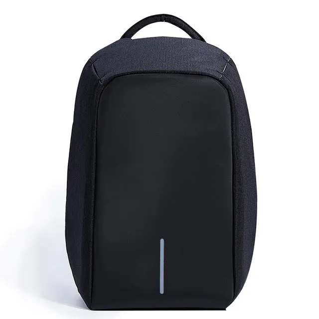 Anti-theft 17.3 inch Laptop Backpack With External USB Charge - Black,Gray