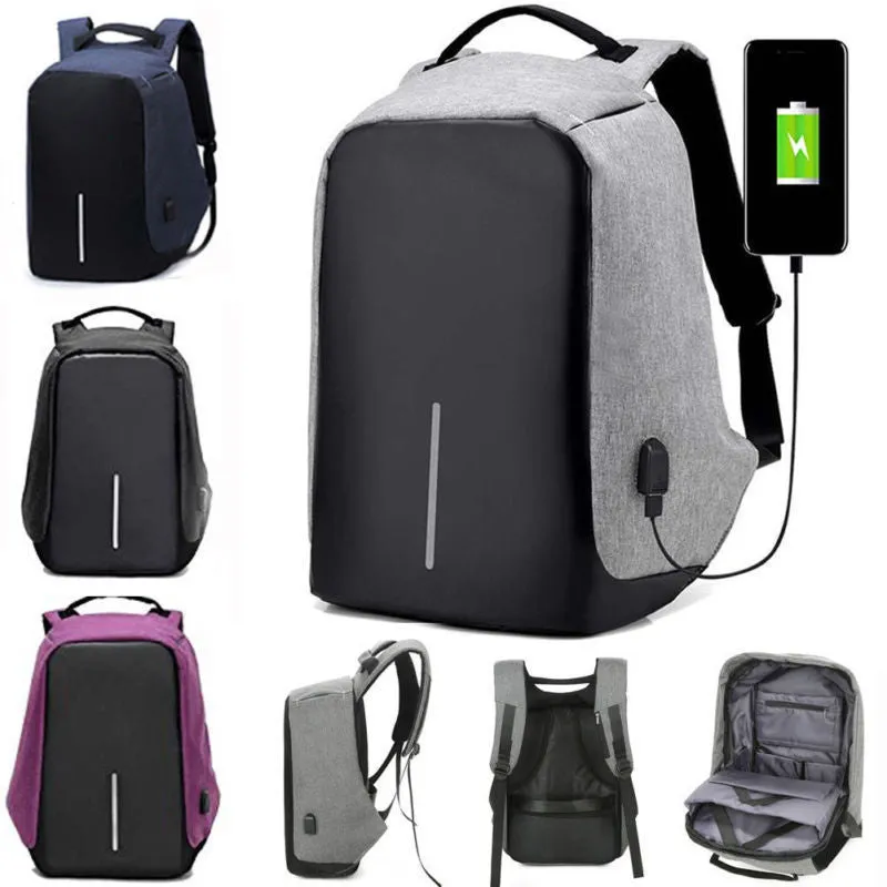 Anti-theft Backpack with USB Charging Port Slim Backpack for 15.6 Inch Laptop