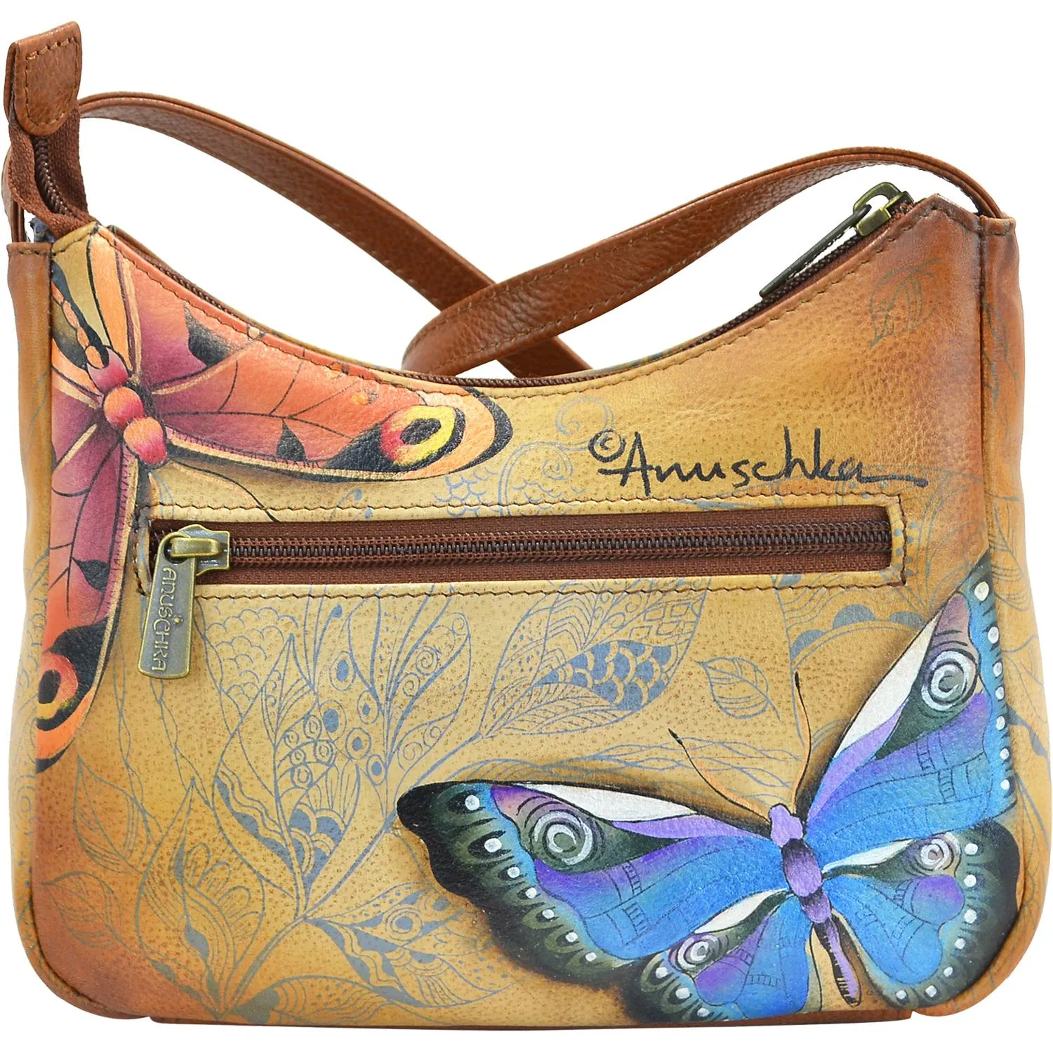 Anuschka Compact Crossbody Travel Organizer Earth Song Leather