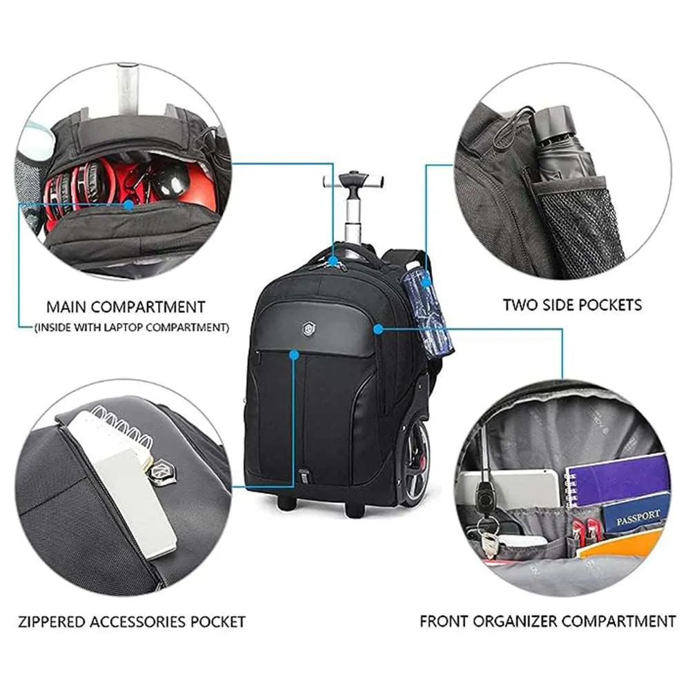 Aoking Large Wheeled Rolling Laptop Backpack