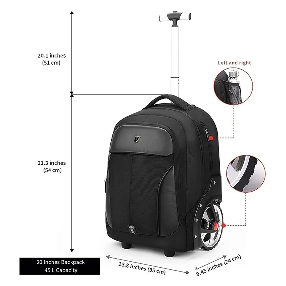 Aoking Large Wheeled Rolling Laptop Backpack