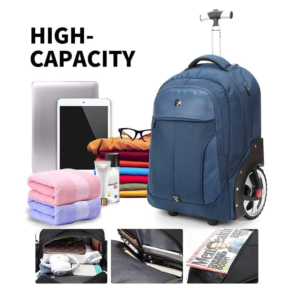 Aoking Large Wheeled Rolling Laptop Backpack