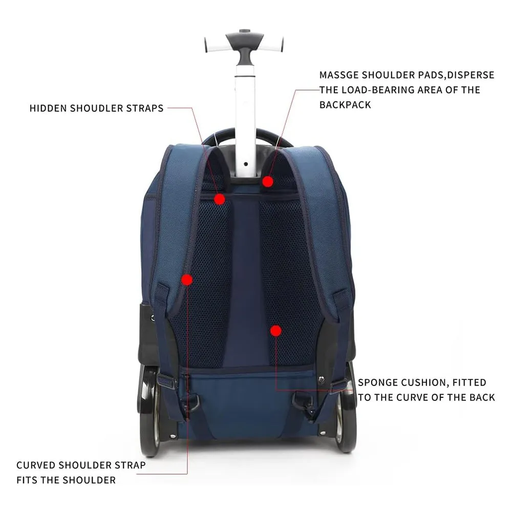 Aoking Large Wheeled Rolling Laptop Backpack