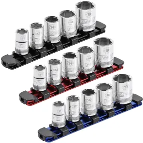 ARES 60088 - 3-Piece 3/8-Inch Drive 6-Inch Aluminum Socket Rail Set with Locking End Caps