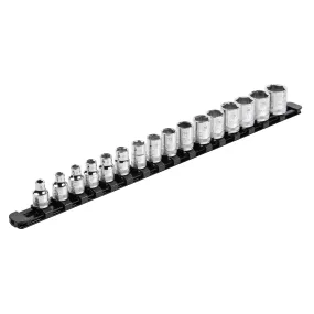 ARES 60115 - 3/8-Inch Drive Black 17-Inch Socket Rail with Locking End Caps