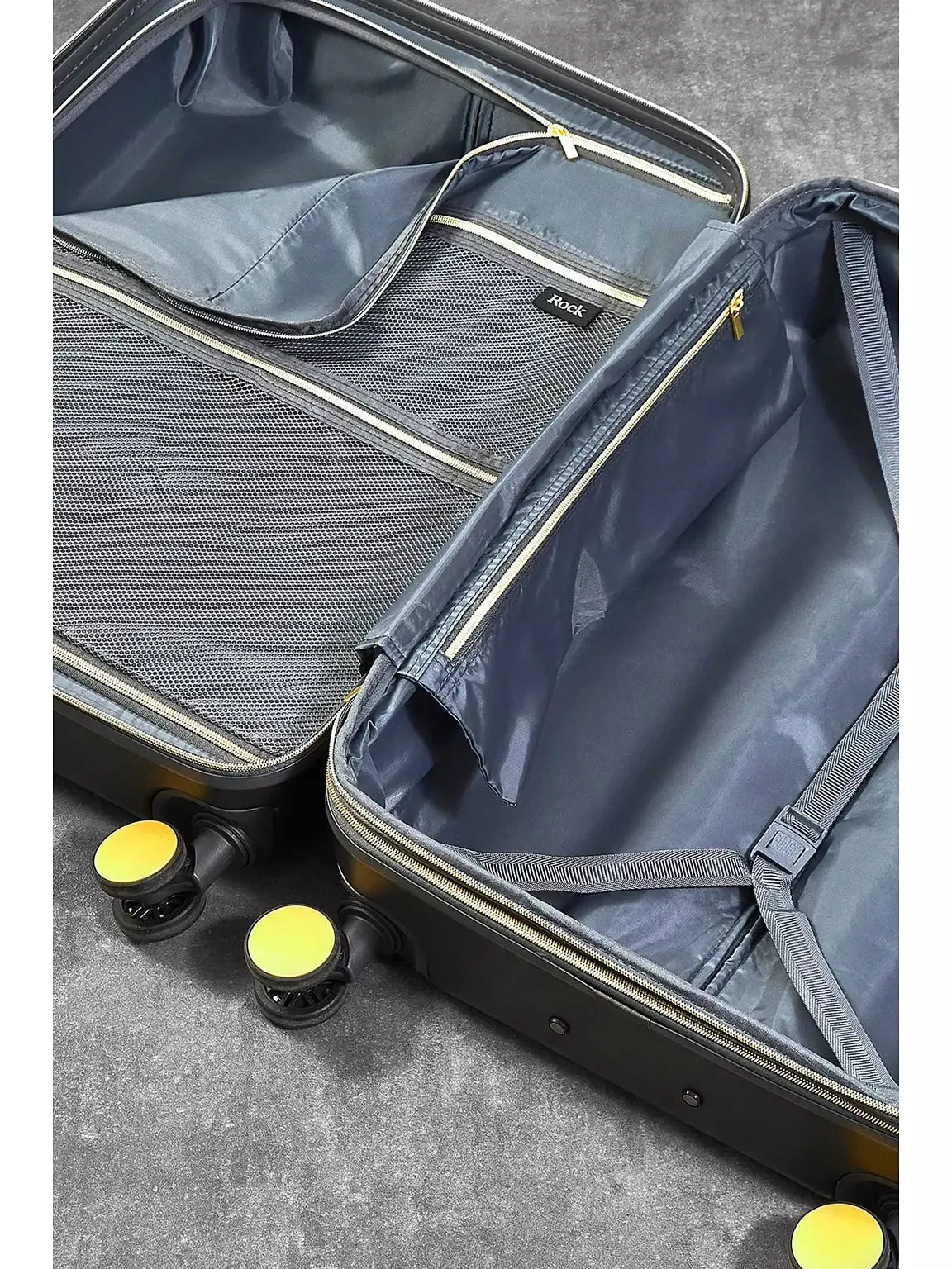 ARIA Set of 3 Suitcases  - Charcoal with Gold