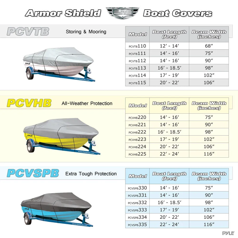 Armor Shield Boat Cover 12'-14'L Beam Width To 68'' V-Hull Fishing Boats