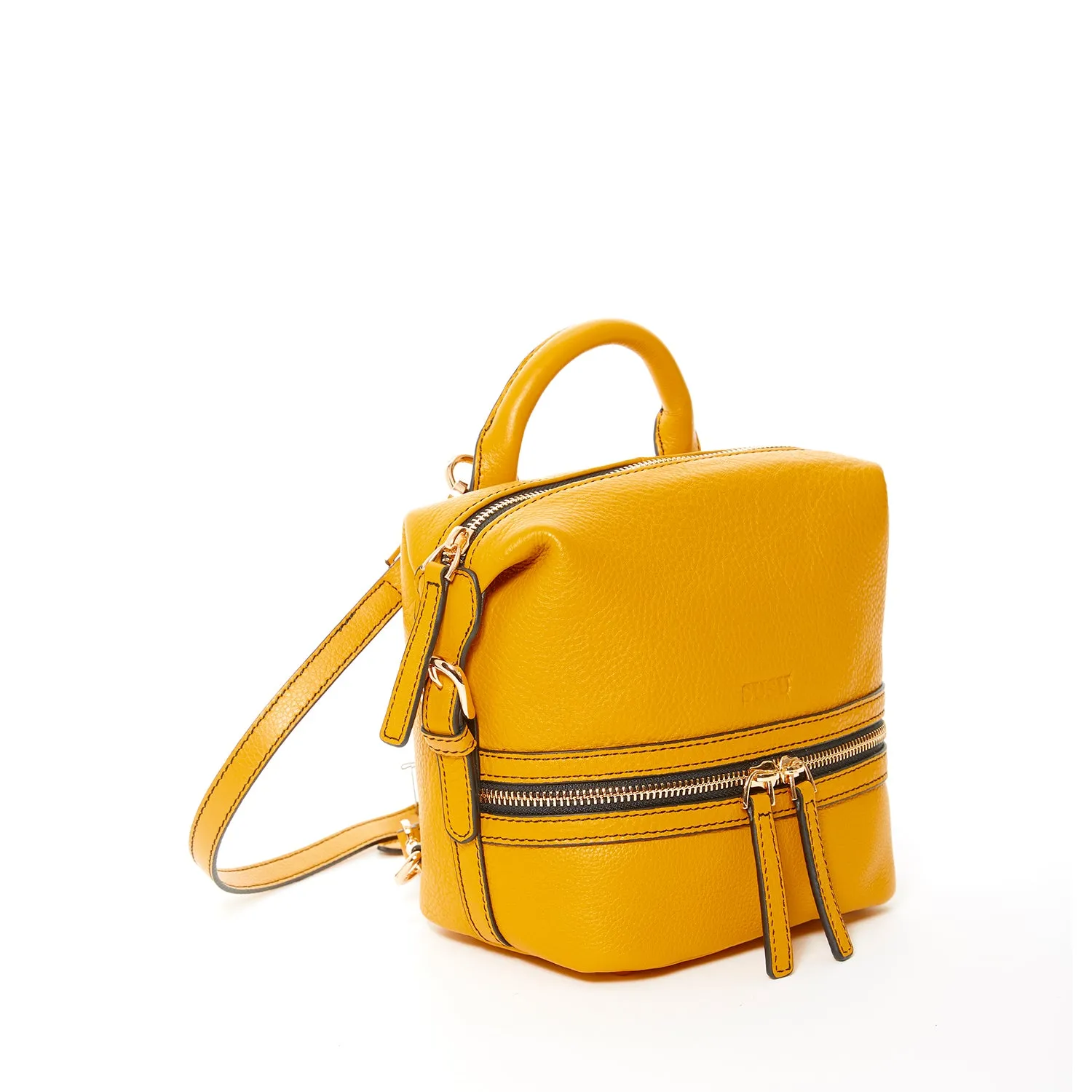 Ashley Small Yellow Leather Backpack