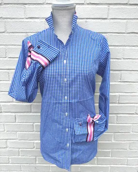 Audrey Royal Gingham Ribbon French Cuff Shirt (RFC33)