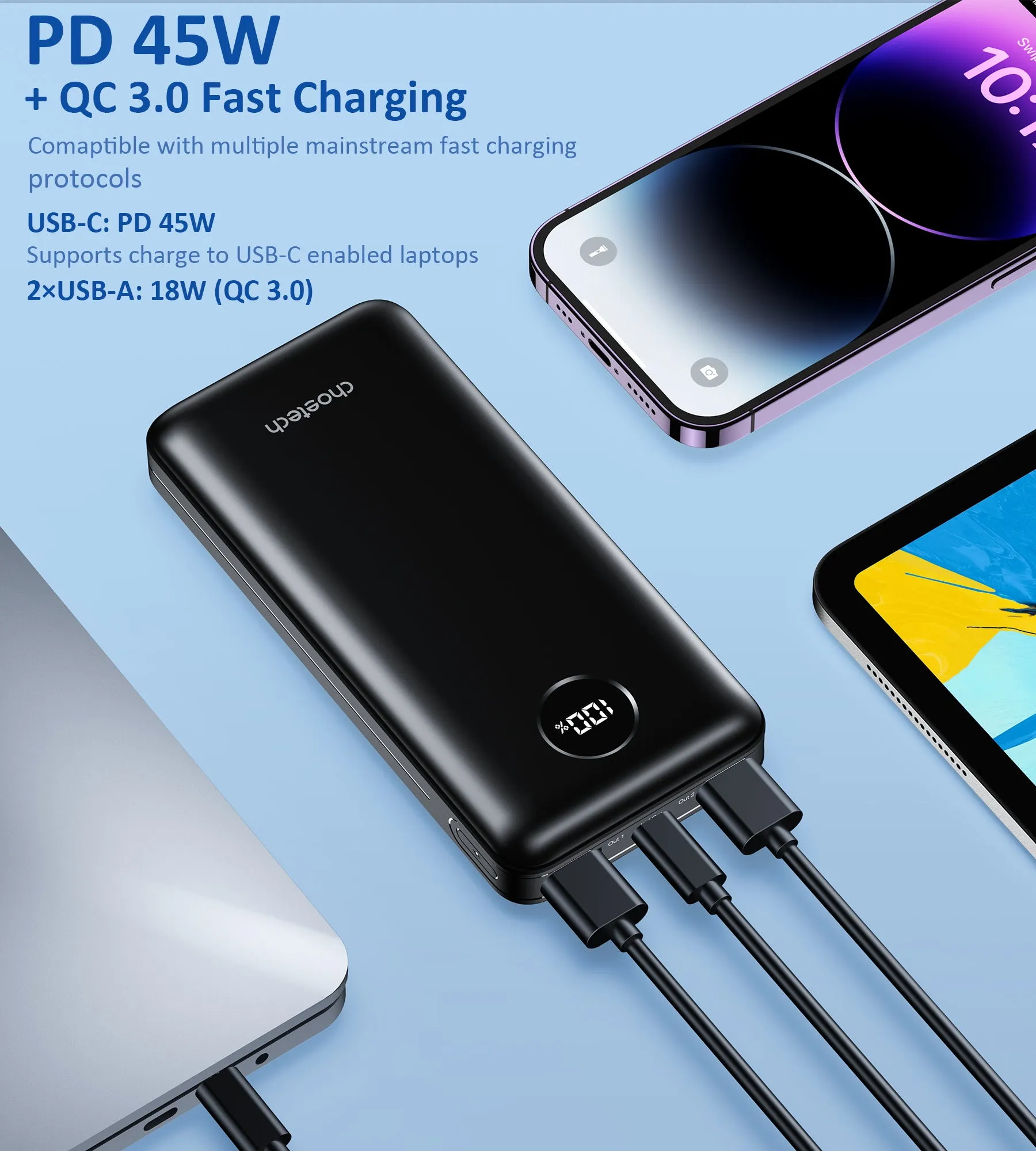 B653 Choetech PD45W 20,000mAh Power Bank