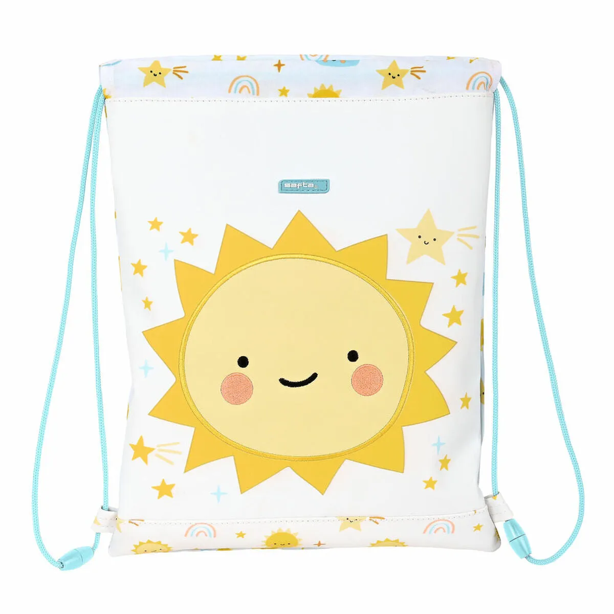 Backpack with Strings Safta Solete Yellow White 26 x 34 x 1 cm