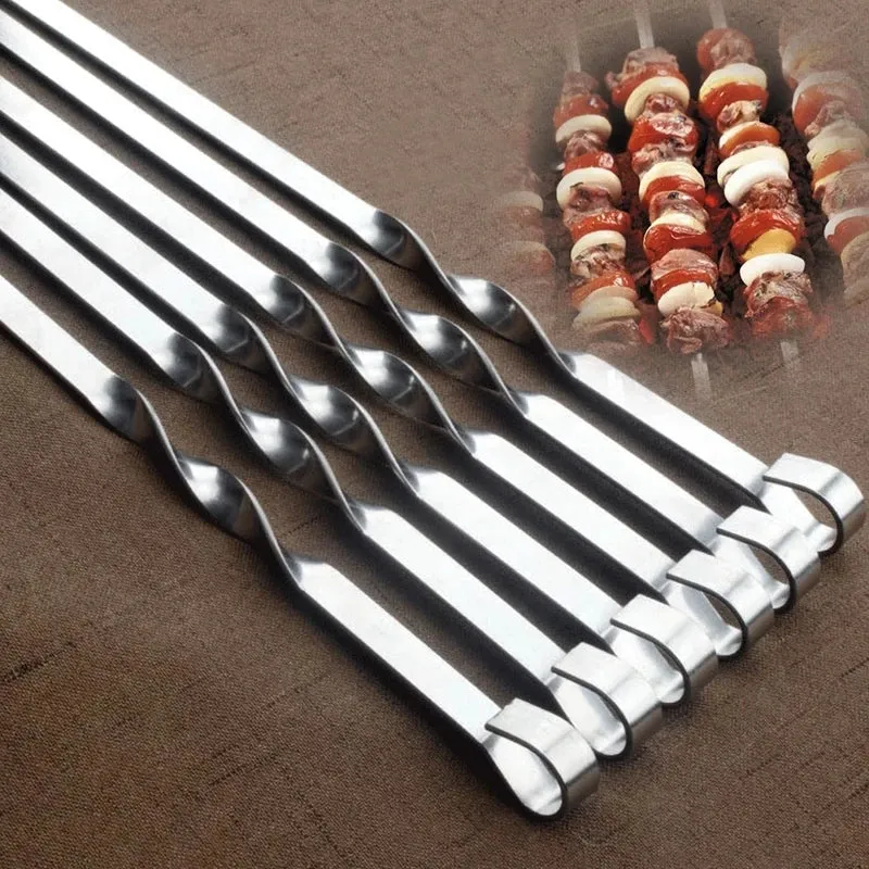 Barbecue Meat String Skewers Chunks Of Meat Stainless Steel Stick