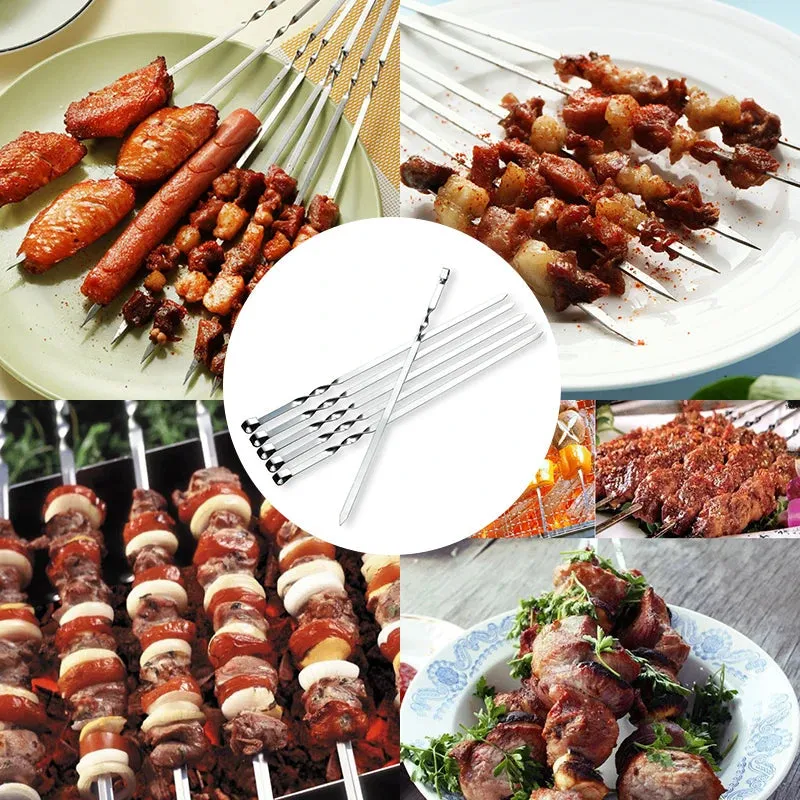 Barbecue Meat String Skewers Chunks Of Meat Stainless Steel Stick