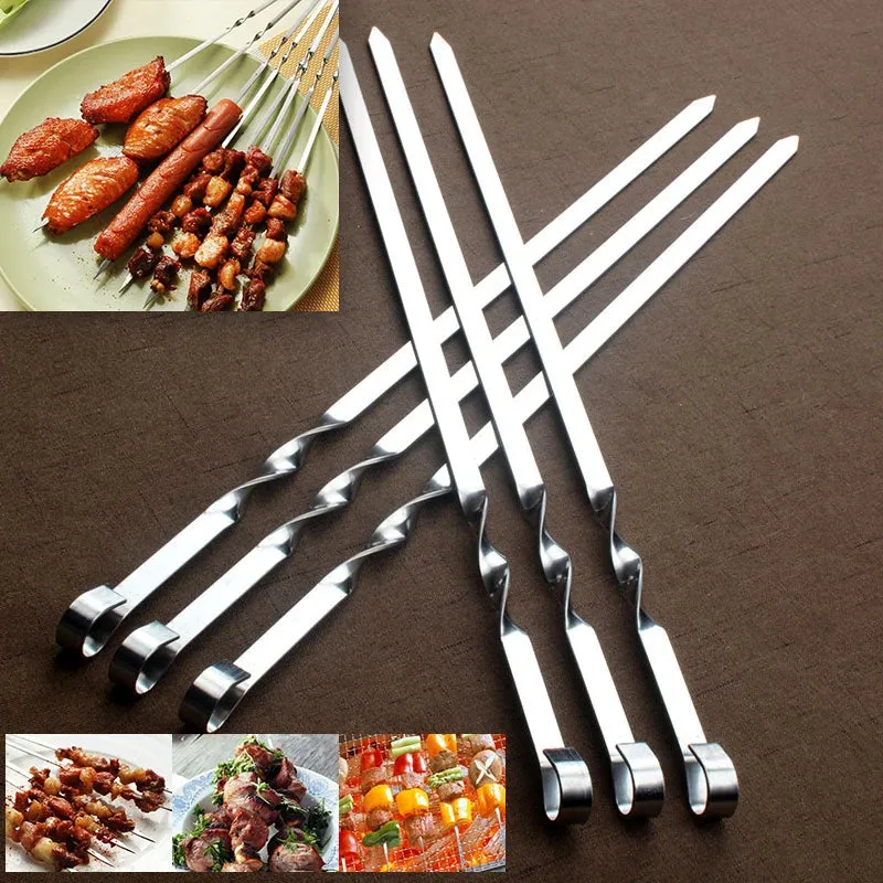 Barbecue Meat String Skewers Chunks Of Meat Stainless Steel Stick