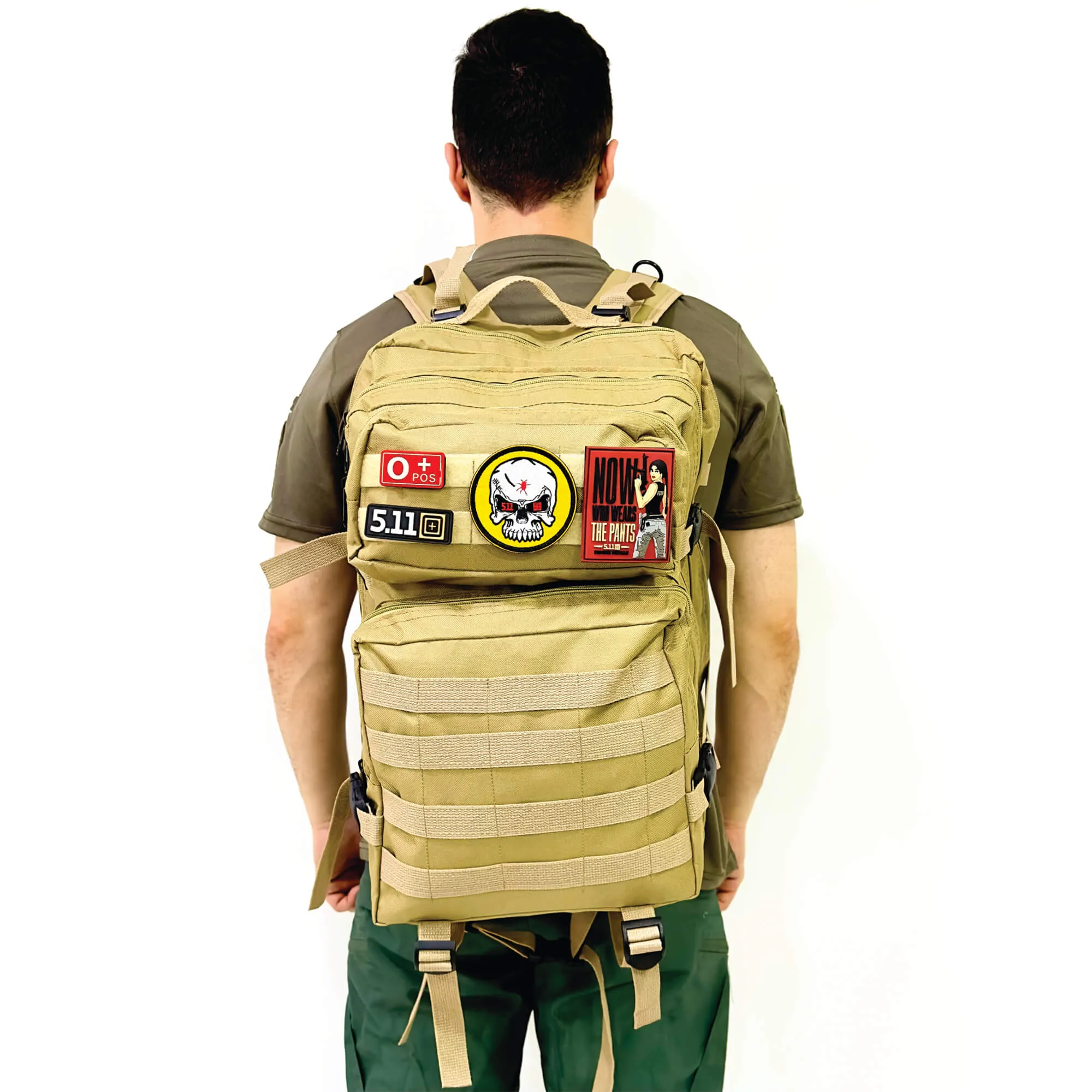 Beige Tactical Sports Backpack with Pec Area - 50 Liter Bag