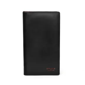 Black Bi-Fold Multi pockets Document Holder with zip Closure By Brune & Bareskin