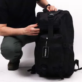 Black Vertical Design Camping Mountaineer Backpack - 65 Liter Bag