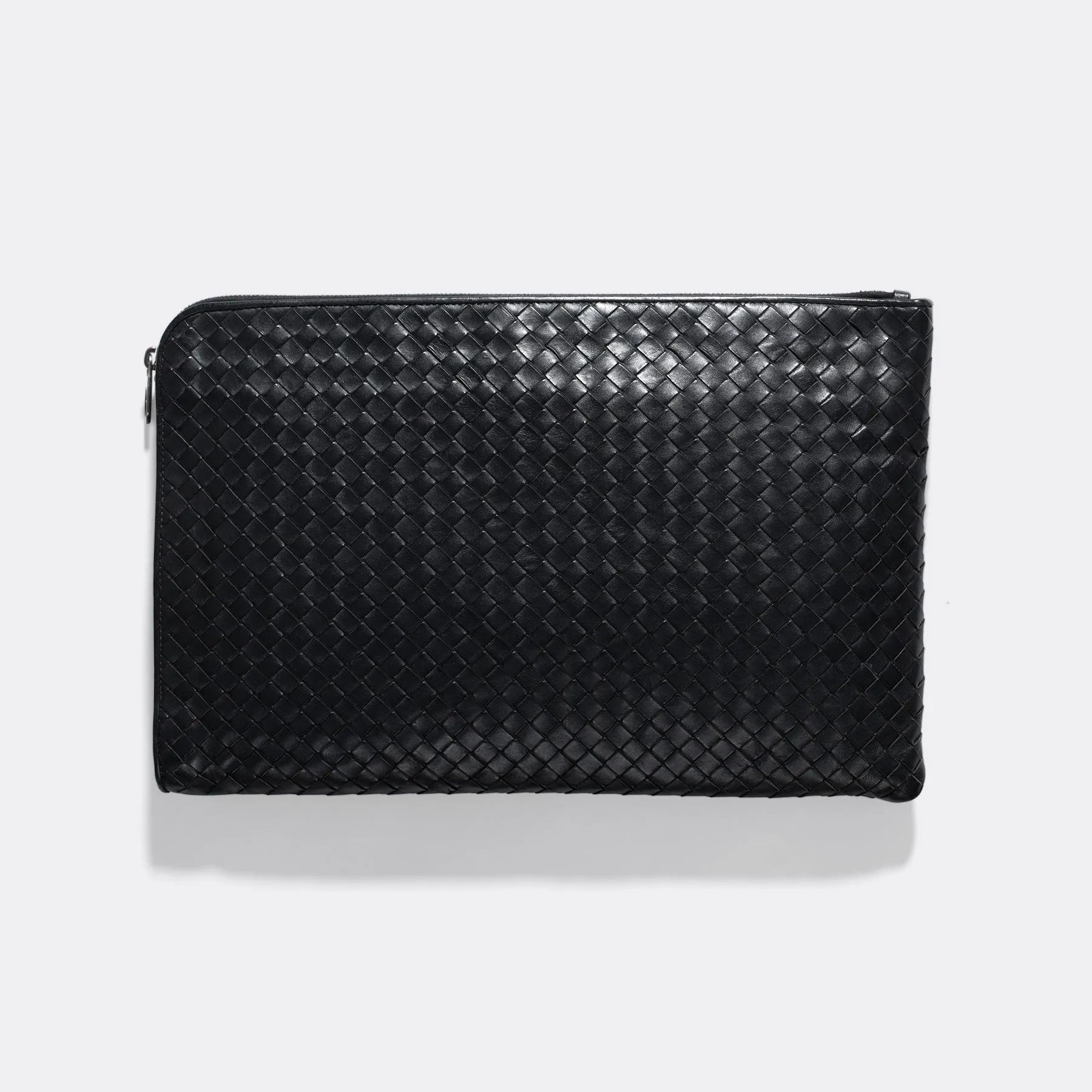 Bottega Veneta Black Intrecciato Document Case