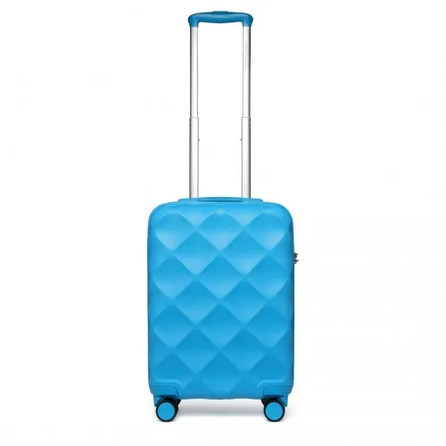 British Traveller 20" Ultralight Diamond Suitcase - TSA Lock, Blue